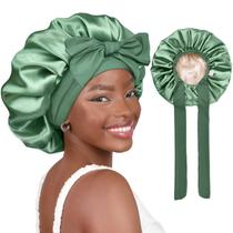 Boné de cabelo de cetim YANIBEST Large Jumbo para dormir verde