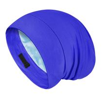 Boné de cabelo Fittia Satin para dormir, alça antiderrapante azul