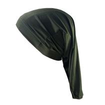 Boné de cabelo Sleep Bonnet Milk Silk Long Tube, verde militar
