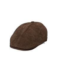Boné de camurça plana ajustável para homens, marrom macio, Gatsby Newsboy