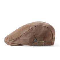 Boné de camurça plana para homens Gatsby Newsboy Cabbie Hat Brown