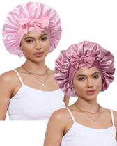 Boné de cetim CHLINS para mulheres que dormem (pasta de feijão+rosa) Boné de cetim CHLINS para mulheres que dormem (pasta de feijão+rosa)