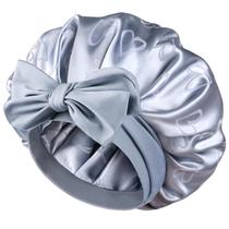 Boné de cetim YANIBEST ajustável de dupla camada azul seda