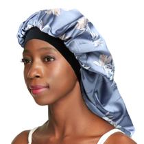 Boné de dormir Awefeel Large Braids Satin Bonnet Jumbo Azul Claro Boné de dormir Awefeel Large Braids Satin Bonnet Jumbo Azul Claro