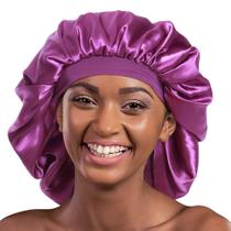 Boné de dormir de cetim Alnorm extra grande roxo para mulheres