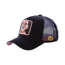 Boné De Malha Hip-Hop Masculino Ajustável Com Bordado Dragon Ball Buu Goku, Viseira De Sol Para