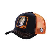Boné De Malha Hip-Hop Masculino Ajustável Com Bordado Dragon Ball Buu Goku, Viseira De Sol Para