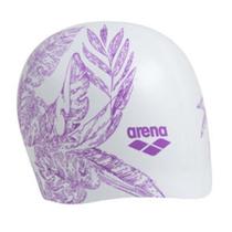 Boné de natação Arena Sirene moldado de silicone para mulheres branco