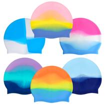 Boné de natação de silicone Tayfremn para crianças, meninos, meninas, mulheres, homens, x6