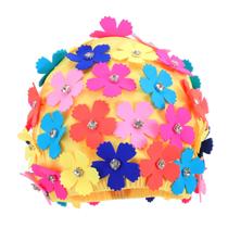 Boné de natação Toyvian Ladies Flower com strass para mulheres Boné de natação Toyvian Ladies Flower com strass para mulheres