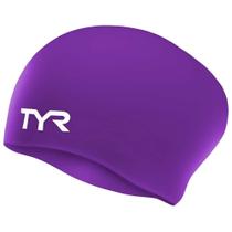 Boné de natação TYR para cabelo comprido de silicone para adultos sem rugas
