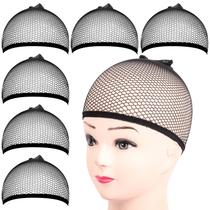 Boné de peruca Fandamei Black Mesh Net para mulheres, homens e crianças x6