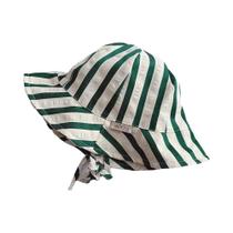 Boné De Pescador Listrado Com Cadarço Para Meninos E Meninas, Chapéu Casual De Algodão À Prova De