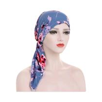 Boné de Quimioterapia Feminino com Estampa Floral - Hijab de Algodão Elástico