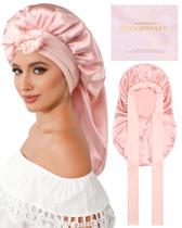 Boné de seda AWAYTR 100% seda de amora para cabelos longos (rosa)