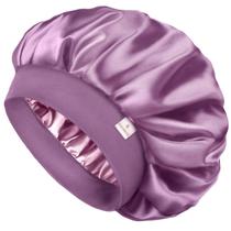 Boné de seda YANIBEST para dormir, dupla camada, roxo acetinado Boné de seda YANIBEST para dormir, dupla camada, roxo acetinado