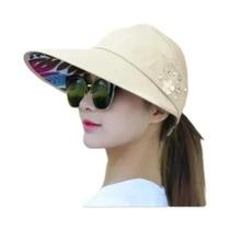 Boné De Sol Feminino Casual Dobrável Com Proteção UV Estilo Coreano Para Viagem Praia Capacete De