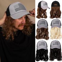 Boné de tainha com cabelo sintético e chapéu de beisebol masculino dos anos 80