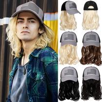 Boné de tainha com cabelo sintético e chapéu de beisebol masculino dos anos 80