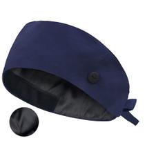 Boné de trabalho QBA ajustável de algodão com botão roxo ameba