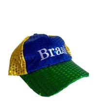 Boné do Brasil Ajustável com Paetê Modelo 1 -Art Brink