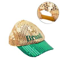 Bone do Brasil Com Lantejoulas e Brasil Bordado - Envio Imediato