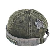 Boné Docker Unissex Estilo Vintage Com Efeito Lavado, Sem Aba, Ajustável, Com Estrelas Em Patchwork,