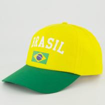 Boné Dras Sports Brasil Amarelo e Branco Boné Dras Sports Brasil Amarelo e Branco