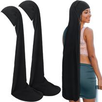 Boné Dreadlock Twistover Jumbo 45 cm de fibra de leite, 2 peças, preto