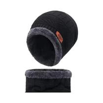 Boné e Cachecol de Inverno em Veludo e Lã Coral - Unissex