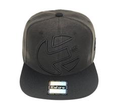 Boné E-STARS Snapback Aba Reta Chumbo e Preto em Feltro Importado