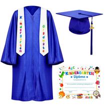 Boné e vestido de formatura QZYL Kindergarten unissex com borla Boné e vestido de formatura QZYL Kindergarten unissex com borla