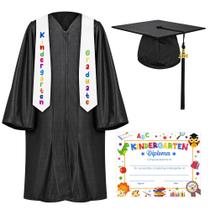 Boné e vestido de formatura QZYL Kindergarten unissex com borla