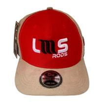 Boné Emblema LMS Aba Curva Vermelho e Bege - LMS