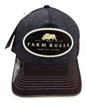 Boné Farm Bulls De Aba Curva Marrom Com Azul Fechamento Em Snapback E Telinha Original 041