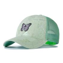 Boné Feminino Estilo Caminhoneiro, Bordado Borboleta Boné Feminino Estilo Caminhoneiro, Bordado Borboleta
