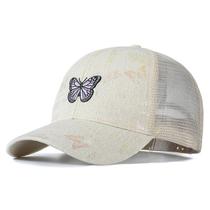 Boné Feminino Estilo Caminhoneiro, Bordado Borboleta Boné Feminino Estilo Caminhoneiro, Bordado Borboleta