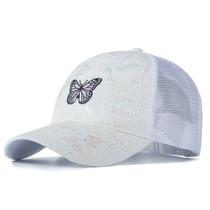 Boné Feminino Estilo Caminhoneiro, Bordado Borboleta Boné Feminino Estilo Caminhoneiro, Bordado Borboleta