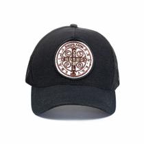 Boné Feminino Trucker Aba Curva Medalha S. Bento Preto