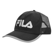 Boné Fila Unissex Trucker Performance Preto Aba curva Boné Fila Unissex Trucker Performance Preto Aba curva