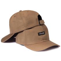 Boné Five Panel Aba Curva Ajuste tiras autocolantes Tactel Treino Tectel