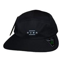 Boné five panel aba reta over bordado