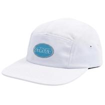 Boné Five Panel Branco Unissex Estilo Urbano Patch Street -