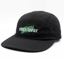 Boné Five Panel Preto Unissex Estilo Urbano Skatista Poliéster