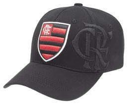 Boné Flamengo Zico Aba Curva Brasão Crf - Preto Oficial