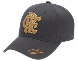 Boné Flamengo Zico Aba Curva Crf Dourado Oficial