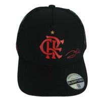 Boné Flamengo Zico Escudo Emborrachado Preto - Licenciado