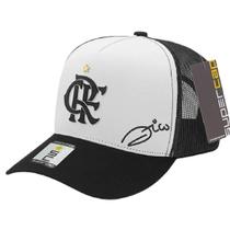 Boné Flamengo Zico Licenciado SuperCap Branco e Preto Original