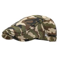 Boné Flat Camo unissex ajustável Gatsby Newsboy Ivy Cabbie