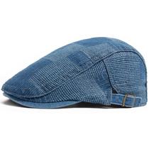 Boné Flat Patchwork Jeans Gatsby Newsboy Hat Unissex
